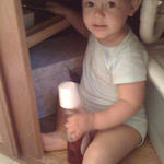 Under the sink!