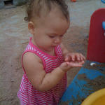 Examining sand