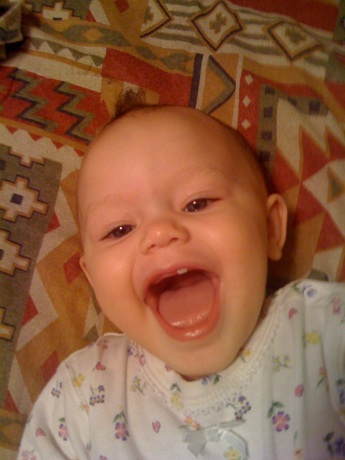 Toothy laugh