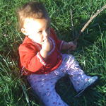 Playing in the grass